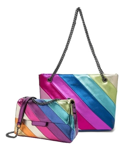 Bolso De Hombro Retro De Cuero Con Cadena Para Mujer A, 2 Pi