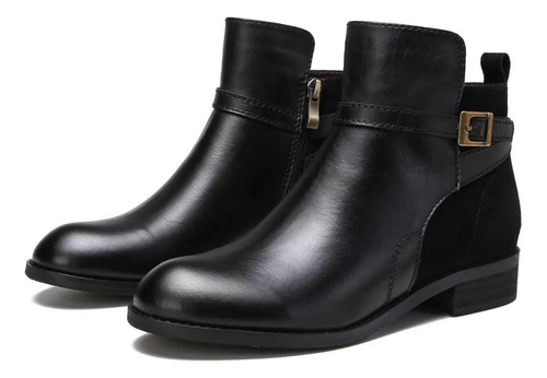 Botas M Para Mujer, Zapatos De Color Sólido, Tacón Grueso, C