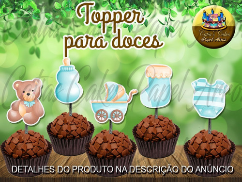 50 Topper Tags Para Doces Chá De Bebê Chá De Fraldas