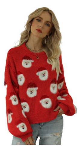 Suéter De Navidad For Mujer, Diseño De Papá Noel .