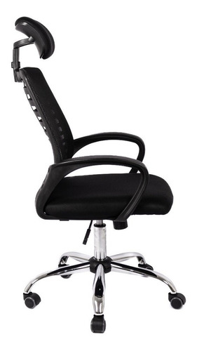 Imagen 2 de 3 de Silla de escritorio Femmto EM001 ergonómica negra con tapizado de poliéster y mesh