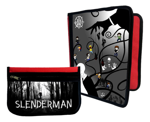 Combo Carpeta + Cartuchera Slenderman #166