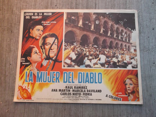 Antiguo Cartel De Cine Raul Ramirez En La Mujer Del Diablo!