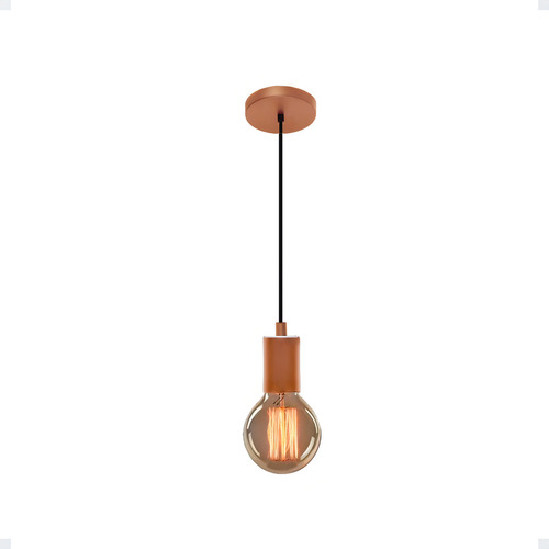 Pendente Retro Vintage Luminária Teto Lustre Soquete E27 Cor Cobre Voltagem