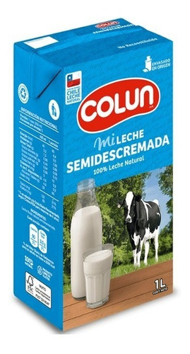 Leche Colun Semidescremada 1lt - Pack 6 Unidades