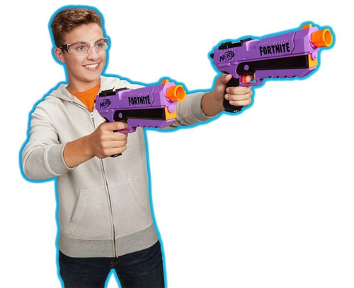 Pistola Lanzador Nerf Fortnite Blaster Dp-e Hasbro Morado