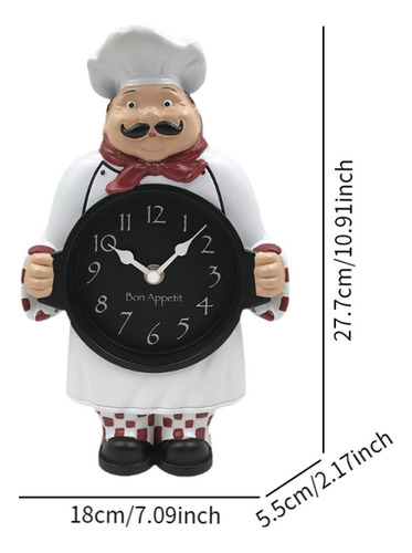 Reloj De Pared De Chef, Escultura De Pared Creativa, Reloj