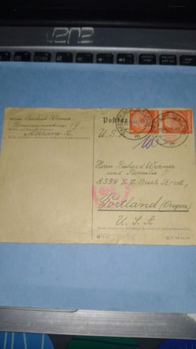 Alemania 3 Er Reich 1941 Postal Con Estampillas Con Censura 