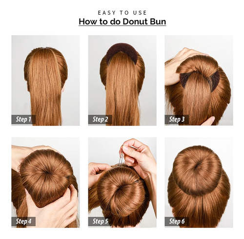 Fandamei Juego Para Hacer Moños De Dona Para El Cabello, 4 M