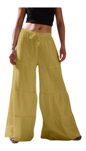 Pantalones Anchos De Mujer Pantalones De Algodón Lino 6002