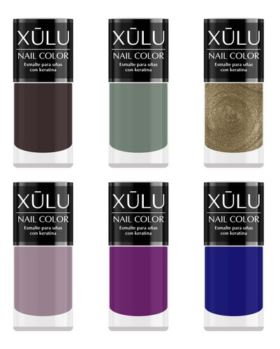 Imagen 2 de 5 de Esmalte De Uñas Con Keratina Pack X6 Xúlu Nail Color Z800