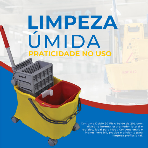 Balde Carrinho De Limpeza Com Espremedor 20 Flex
