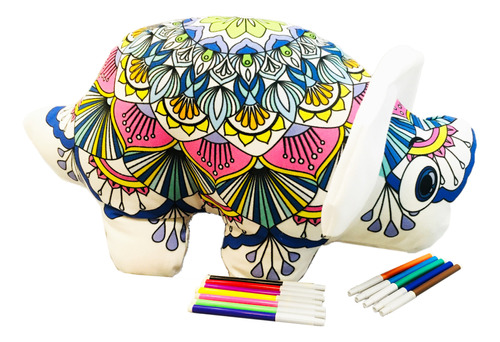  Triceratops Dinosaurio Mandala 3d Peluche Colorear Lavable