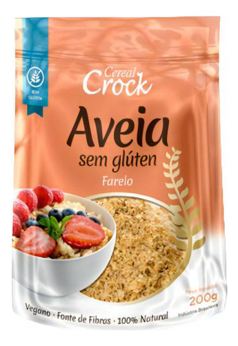 Kit 3x: Farelo De Aveia Sem Glúten Leve Crock 200g