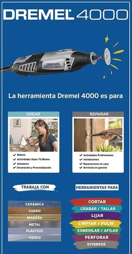 Minitorno Dremel 4000 220v 175 W Eléctrico + 26 Accesorios