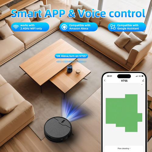 Robot Aspirador Y Fregona 6 Modos De Limpieza Wifi App Alexa