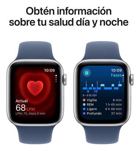 Apple Watch Se Gps + Cellular 44mm Con Correa S/m Plata Plata Correa Deportiva Azul Denim Plata