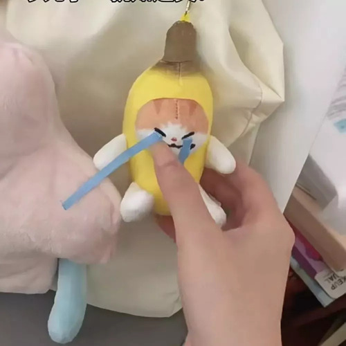 Wang Llavero Banana Cat Voice Con Colgante En Forma De