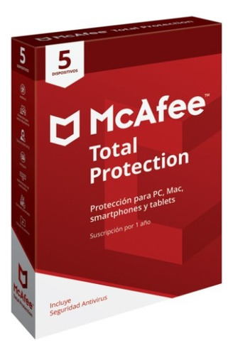 Mcafee Total Protection 5 Dispositivos 1 Año Digital Factura