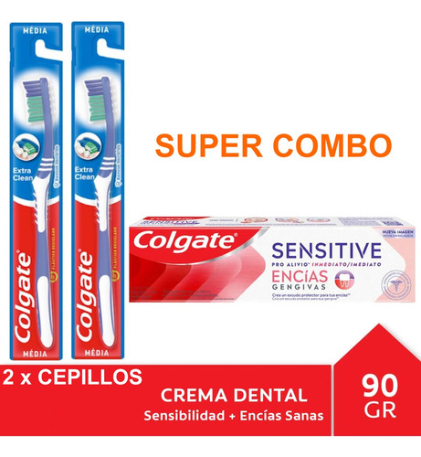 Pasta Dental Colgate Sensitive Proalivio + 2 Cepillos (pack)