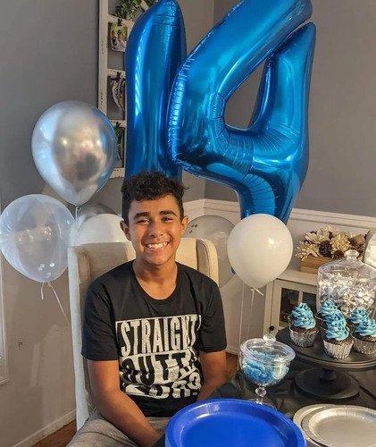 Globos Número 14 Azul Marino Para Decoraciones De Cumpleaños