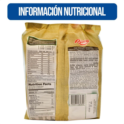 Imagen 3 de 10 de Tostadas De Mesa Riera Saladas Galletitas - Mejor Precio