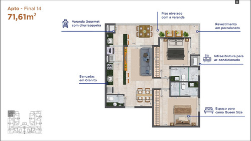 Imagem 11 de 14 de Lançamento Aptos 2 Suites, Cerca De 250m Orla Praia Itaguá