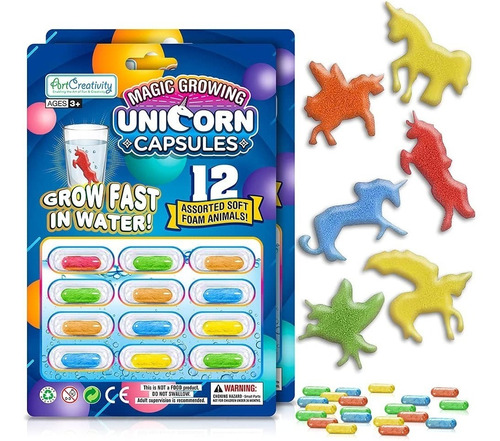 Unicornio X 12 Animales Acuaticos Crecen En Agua Souvenir 