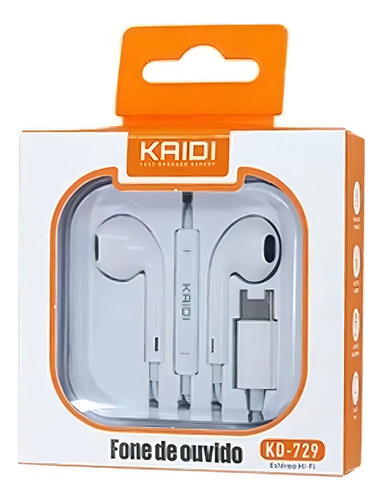 Fone Kaidi Tipo-c Com Microfone Kd-729 Branco