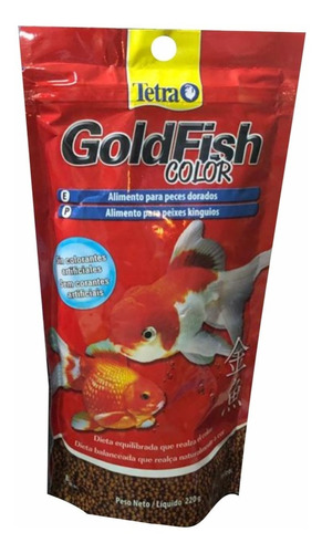  Alimento Tetra Goldfish Color Pellet 220 G Agua Fria Cometa