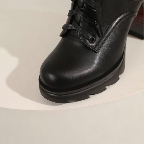 Botines Gruesos Con Tacón Alto Para Mujer, Plataforma, Venda
