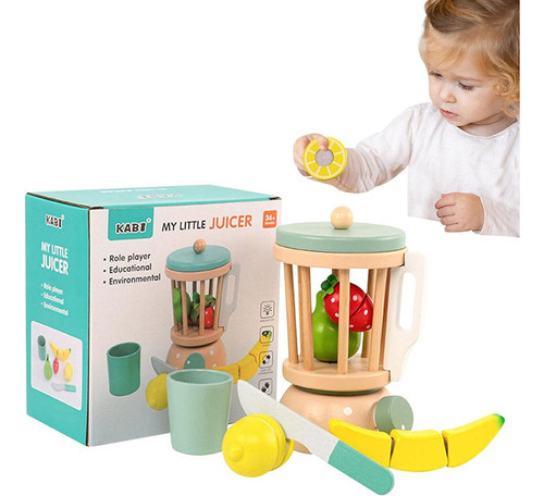 Pretender Licuadora,máquinas Exprimidoras Madera Para Niños Color Fix