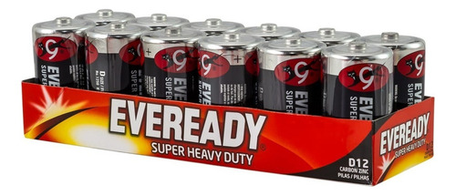 Pack 12 Pilas Eveready D Super Heavy Duty / Pm