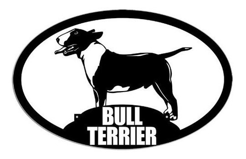 Pvc Americano Oval Bull Terrier Sticker (perro Raza Lindo Am