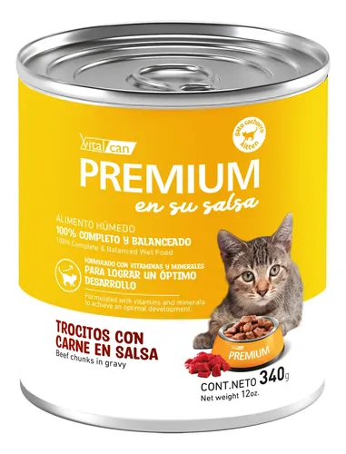 Alimento Humedo Premium Carne Gatito Kitten Lata 340g