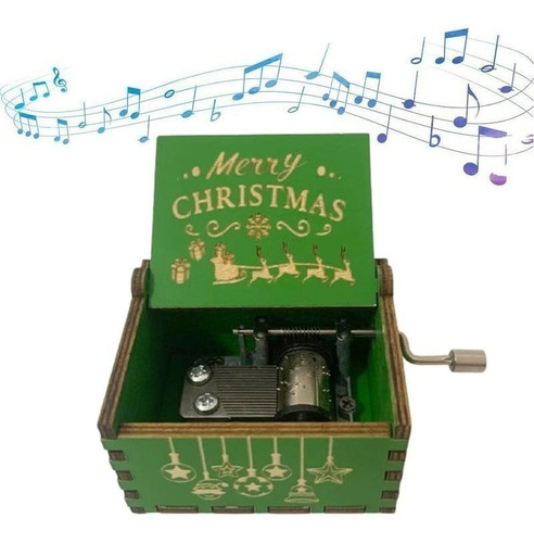Imagen 1 de 2 de  Caja Musical Madera  - Merry Christmas -  Canción Navidad