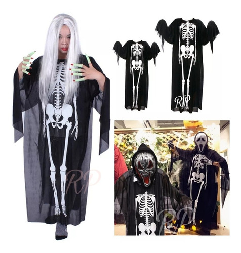 Disfraz De Esqueleto Para Adultos O Niños, Tamaño Elección.