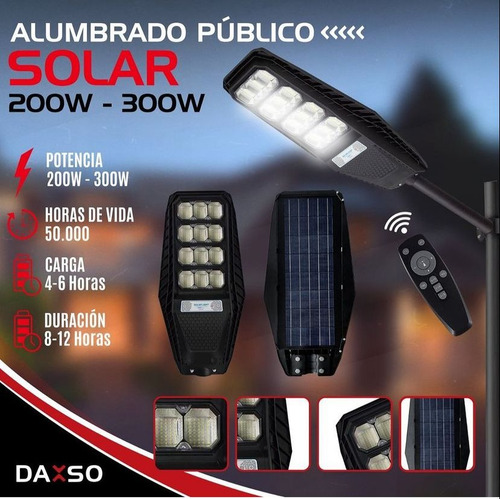 Lampara Alumbrado Publico Recargable Solar Jardines Locales