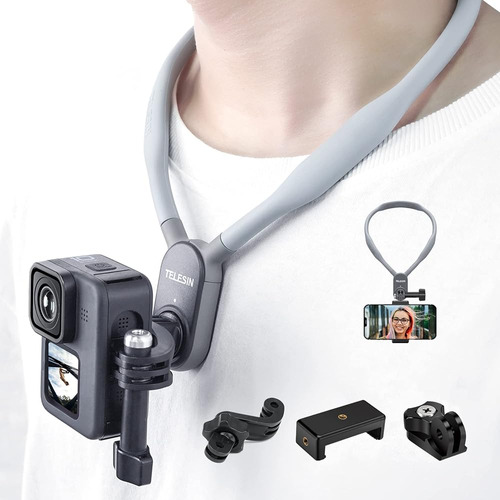 Telesin Magnetic Pov Neck Selfie Holder Con Phone Clip Kit D