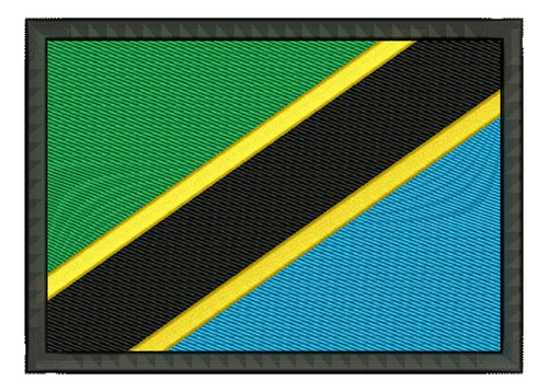 Bandera De Tanzania Parche Bordado Termoadhesivo - Af002