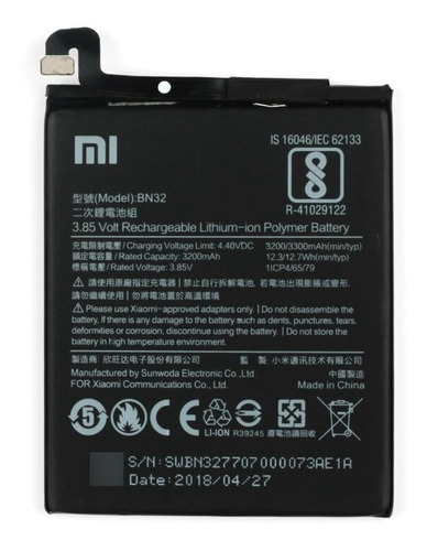 Bateria Original Xiaomi Mi 8 Modelo Bn32 3200 Mah Genuina