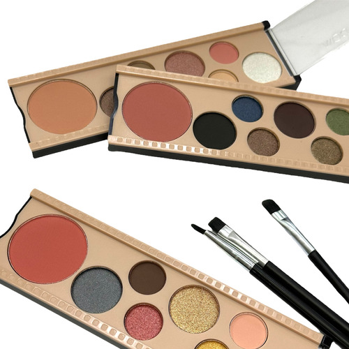 Paleta De Sombras Matte + Brillantes + Rubor ( Pack X 3 )