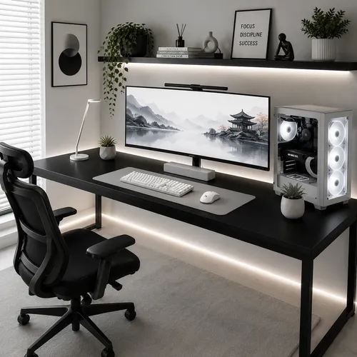 Mesa Para Setup Gamer 150cm Industrial Escritório Pés Aço