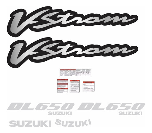 Kit Jogo Faixa Adesivo Suzuki Vstrom Dl650 Preta