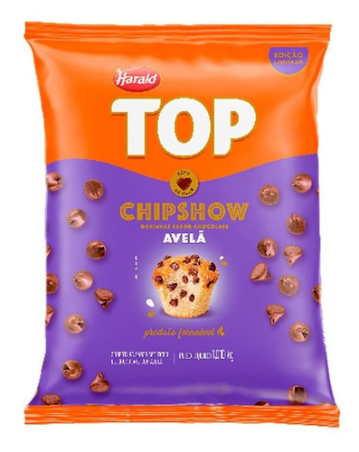 Chipshow Gotas Forneáveis Chocolate Avelã Top Harald 1,010kg