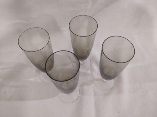 Copas Para Champagne Tonalizadas Marrón X4 Vintage