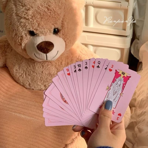 Cartas De Poker Sakura Card Captor Baraja Juego De Mesa Rosa Sakura Chino