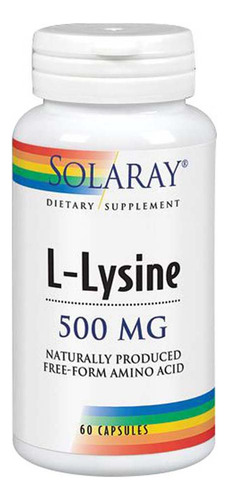 Suplemento Solaray L-lisina 500 Mg 120 Cápsulas