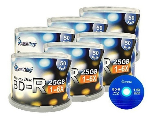 Smartbuy 300 Pack Bd-r 25gb 6x Blu-ray Single Layer Recordab
