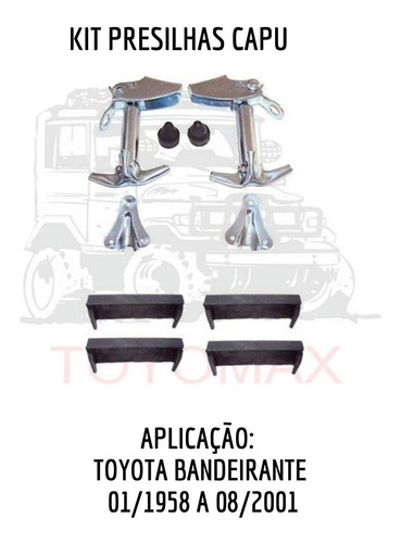 Imagem 2 de 4 de Presilhas Capu Bandeirante E Batente B Kit Todos 1958 A 2001